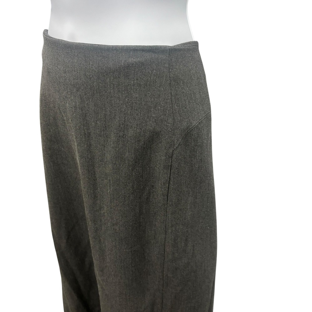Roamans Womens 22W Gray Heathered Maxi A-Line Skirt Back Button Detail 31-8805-9 - Picture 4 of 9